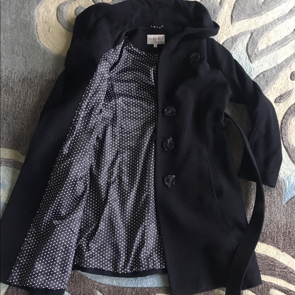 Hooded/chunky collared maternity pea coat